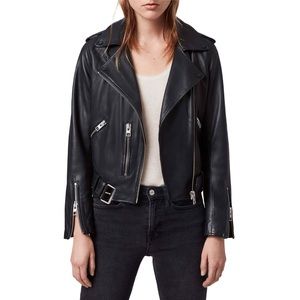 ALL SAINTS [Balfern Black Biker Jacket Sheep]